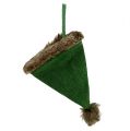 Floristik24 Hatt med pälskant för att hänga 28 cm grönt