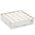 Nattljus Värmeljus Vita i Plastbricka 8 Timmar 50 Styck | Floristik24.se