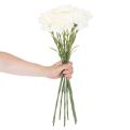 Konstgjord nejlikblomma med stjälk för buketter och kransar, 56 cm, 8 stycken | Floristik24.se