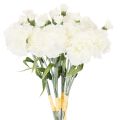 Floristik24 Konstgjord nejlikbukett, vita konstgjorda blommor, dekoration, 4 knippen