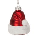 Floristik24 Julkulor tomtehatt glas 8cm 6st