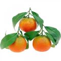 Floristik24 Dekorativa frukter, apelsiner med löv, konstgjorda frukter H9cm Ø6,5cm 4st