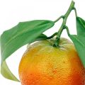 Floristik24 Dekorativa frukter, apelsiner med löv, konstgjorda frukter H9cm Ø6,5cm 4st