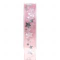 Floristik24 Dekorativ bandorganza med stjärnmotiv rosa 25mm 20m