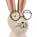 Floristik24 Påskdekoration, kanin med glasögon, vårdekoration, metallkanin, bordsdekoration