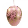 Påskägg att hänga upp dekorationsägg rosa, grönt, guld 15cm 4st