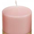 Floristik24 PURE pelarljus 90/60 rosa dekorativt ljus hållbart naturligt vaxljusdekoration