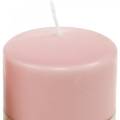Floristik24 PURE pelarljus 90/70 rosa naturligt vaxljus hållbar ljusdekoration