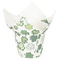 Floristik24 Pappersblomkruka med klövermotiv, nyårsdekoration, 12 cm, 12 stycken