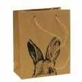 Floristik24 Presentpåse Påskpapperspåse kaninbrun 16×6,5×20cm 6st