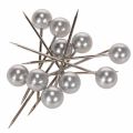 Floristik24 Pärlstift silver Ø15mm 75mm