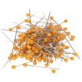 Floristik24 Orange pärlhalsade nålar för blomstertillbehör, Ø4 mm, 40 mm, 150 stycken