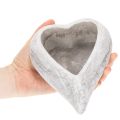 Dekorativ hjärtformad skål, grå; liten hjärtformad kruka, 19 cm | Floristik24.se