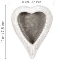 Dekorativ hjärtformad skål, grå; liten hjärtformad kruka, 19 cm | Floristik24.se
