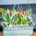 Floristik24 Planteringslåda i metall med handtag Vintage plantering Blomlåda, set om 2