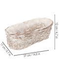 Korgplanter med folieinsats, oval, vit, 37 cm | Floristik24.se