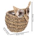 Handvävd ugglekorgdekoration för fönsterbrädan, 18 cm | Floristik24.se