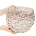 Rund flätad korg, stor dekorativ korg för plantering, 23 cm | Floristik24.se