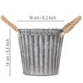 Metallkruka, dekorativ kruka med handtag, planteringsburk, kruka Ø16,5 cm | Floristik24.se