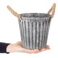 Metallkruka, dekorativ kruka med handtag, planteringsburk, kruka Ø16,5 cm | Floristik24.se