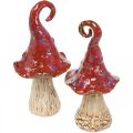 Floristik24 Keramiska svampar magisk skog röd dekorativ svamp keramisk dekoration H16cm 2st