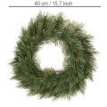 Konstgjord krans av tallgransar med små kottar, 40 cm | Floristik24.se