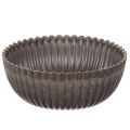 Floristik24 Ribbad skål, antracit, dekorativ skål, rund, 15 cm, 2 stycken