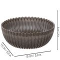Ribbad skål, antracit, dekorativ skål, rund, 15 cm, 2 stycken | Floristik24.se