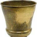 Vintage plantering metall kopp vas mässing Ø17cm H19cm | Floristik24.se