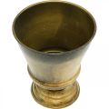 Vintage plantering metall kopp vas mässing Ø14cm H17cm | Floristik24.se