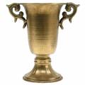 Floristik24 Dekorativ kopp med handtag gyllene Ø11cm H17,8cm antik look