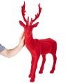 Dekorativ figurin av en stående hjort, stor, flockad juldekoration, 85 cm | Floristik24.se