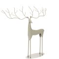 Floristik24 Dekorativ hjortskulptur med stora horn, modern metallutseende, 48 cm