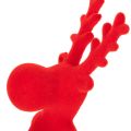 Dekorativ röd renfigur, liggande, modern design, 24 cm, 2 stycken | Floristik24.se