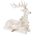 Floristik24 Dekorativ figur av sittande hjort med horn, 30 cm