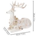 Dekorativ figur av sittande hjort med horn, 30 cm | Floristik24.se