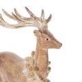 Dekorativ figur av en hjort med horn, för stående, juldekoration, 28 cm | Floristik24.se