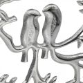 Bordsdekorationsfjäder, dekorativ ring fågel deco silver H37,5cm
