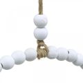 Floristik24 Ring med pärlor, fjäder, dekorativ ring, bröllop, krans att hänga vit Ø28cm 4st