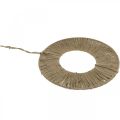 Floristik24 Ringklädd, sommardekoration, dekorativ ring att hänga upp, naturfärger i bohostil, silver Ø29,5 cm