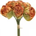 Floristik24 Rosengäng, sidenblommor, konstgjorda rosor orange, antikt utseende L23cm 8st