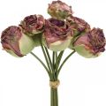 Floristik24 Rosor antikrosa, sidenblommor, konstgjorda blommor L23cm 8st