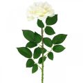 Floristik24 Sidenblomma, ros på stjälk, konstgjord växt gräddvit, rosa L72cm Ø13cm