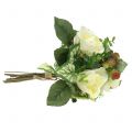 Floristik24 Rosor / hortensia bukett vit med bär 31 cm