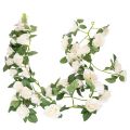 Floristik24 Konstgjord rosengirlang med vita blommor för dekoration, 170 cm