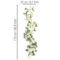 Konstgjord rosengirlang med vita blommor för dekoration, 170 cm | Floristik24.se