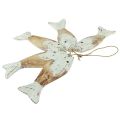 Floristik24 Rustik fiskhängare i trä med 5 fiskar vit natur 15cm