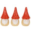 Mini Gnomefigur Flugsvamp Borddekoration 10 cm 6 st | Floristik24.se