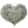 Floristik24 Skål hjärtaform grå 20cm x 18 cm H7.5cm 1p