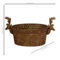 Dekorativ skål, renhuvud, oval, rostfärgad, rustik, 41 cm | Floristik24.se